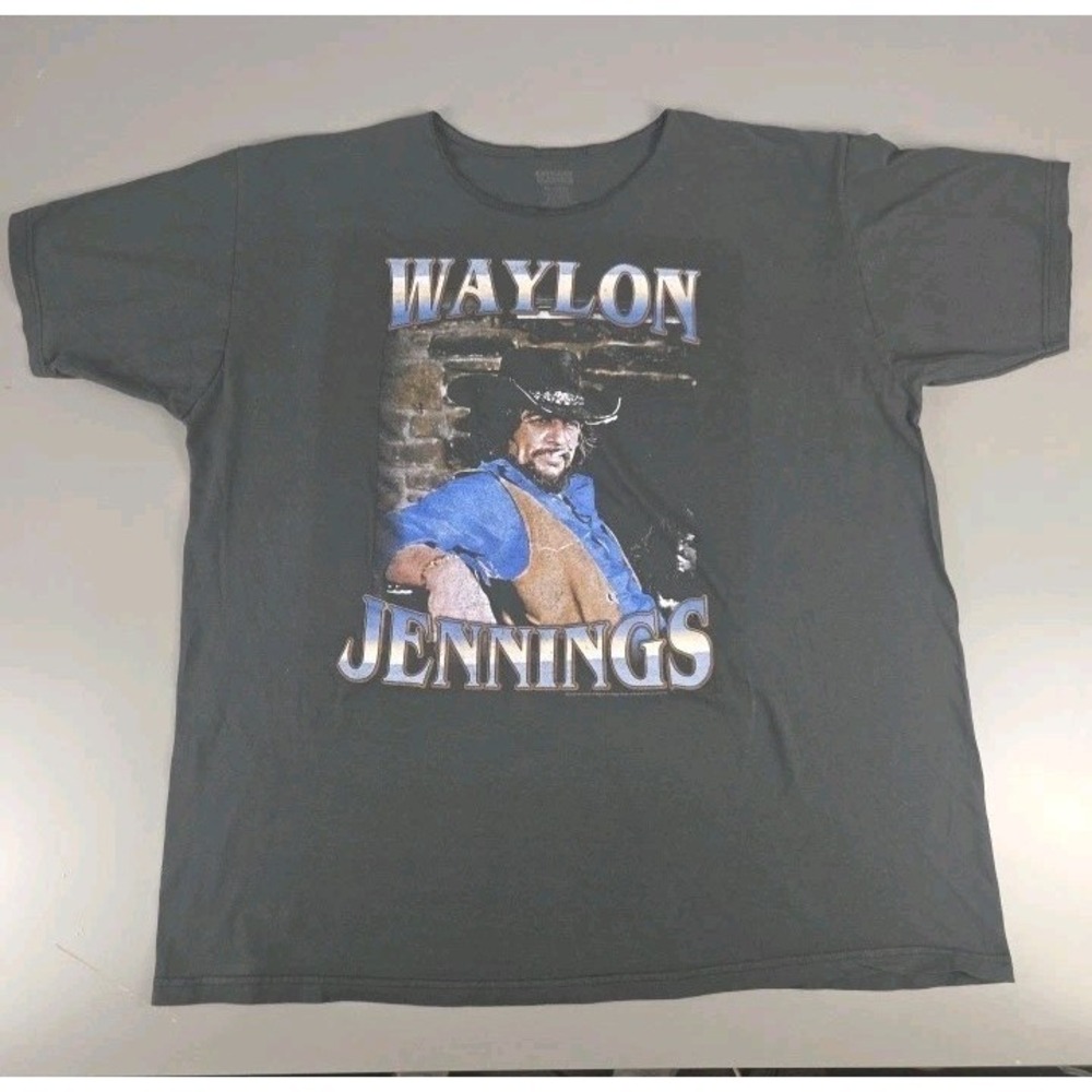 Waylon Jennings American Classics Gray Adult XXL with Altered Surged Neckline